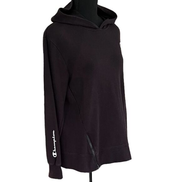 Champion Authentic Athleticwear black hoodie with front zippers at bottom size S - Picture 4 of 6